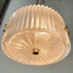 Swedish Mid Century Modern Pendant Chandelier Glass and Brass Carl Fagerlund - 3085793