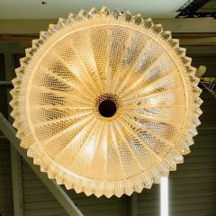 Swedish Mid Century Modern Pendant Chandelier Glass and Brass Carl Fagerlund - 3085796