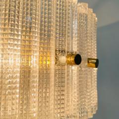 Swedish Mid Century Modern Pendant Chandelier Glass and Brass Carl Fagerlund - 3085797