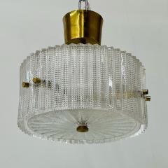 Swedish Mid Century Modern Pendant Chandelier Glass and Brass Carl Fagerlund - 3085804