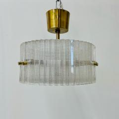Swedish Mid Century Modern Pendant Chandelier Glass and Brass Carl Fagerlund - 3085805