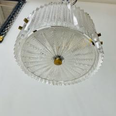 Swedish Mid Century Modern Pendant Chandelier Glass and Brass Carl Fagerlund - 3085807