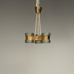 Swedish Mid Century Modern Pendant Glass Brass Sweden 1950s - 3648258