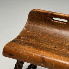 Swedish Mid Century Modern Provincial Milking Stool Oak Sweden 1900s - 3937303