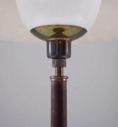 Swedish Midcentury Table Lamp in Brass Glass and Leather - 2335639