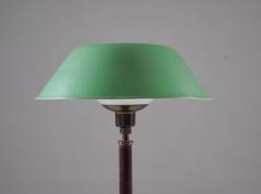 Swedish Midcentury Table Lamp in Brass Glass and Leather - 2335640