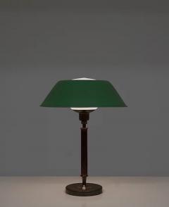 Swedish Midcentury Table Lamp in Brass Glass and Leather - 2335642