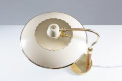 Swedish Midcentury Table Lamp in Brass Glass and Wood 1940s - 1247594