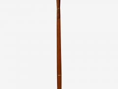 Swedish Modern Adjustable Floor Lamp Teak Brass Fabric Sweden 1970s - 4591607