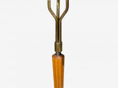 Swedish Modern Adjustable Floor Lamp Wood Brass Red Lacquer Sweden 1940s - 4591177