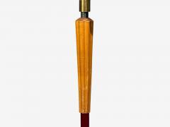 Swedish Modern Adjustable Floor Lamp Wood Brass Red Lacquer Sweden 1940s - 4591178