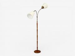 Swedish Modern Adjustable Floor Lamp Wood Brass Sweden 1960s - 4544262