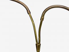 Swedish Modern Adjustable Floor Lamp Wood Brass Sweden 1960s - 4544269