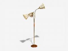 Swedish Modern Adjustable Floor Lamp Wood Metal Fabric Sweden 1950s - 4461551