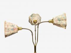 Swedish Modern Adjustable Floor Lamp Wood Metal Fabric Sweden 1950s - 4461552