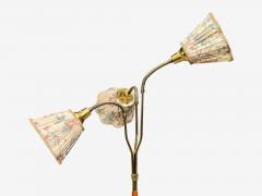 Swedish Modern Adjustable Floor Lamp Wood Metal Fabric Sweden 1950s - 4461555