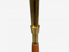 Swedish Modern Adjustable Floor Lamp Wood Metal Fabric Sweden 1950s - 4461558