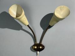 Swedish Modern Adjustable Wall Light Brass Lacquered Metal Sweden 1950s - 4605673