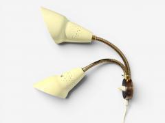 Swedish Modern Adjustable Wall Light Brass Lacquered Metal Sweden 1950s - 4605674
