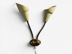 Swedish Modern Adjustable Wall Light Brass Lacquered Metal Sweden 1950s - 4605683