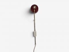 Swedish Modern Adjustable Wall Light Brass Red Lacquered Metal Sweden 1940s - 4804191