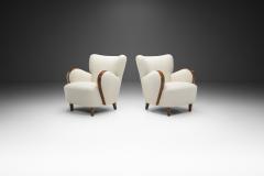 Swedish Modern Armchairs with Elm Legs Sweden 1950s - 2515954