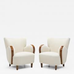 Swedish Modern Armchairs with Elm Legs Sweden 1950s - 2517502