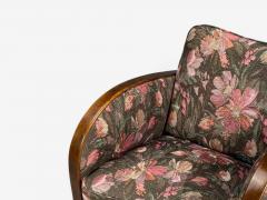 Swedish Modern Art Deco Lounge Chairs Stained Birch Fabric Sweden 1940s - 4754618