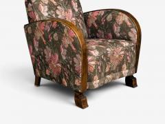 Swedish Modern Art Deco Lounge Chairs Stained Birch Fabric Sweden 1940s - 4754620