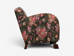 Swedish Modern Art Deco Lounge Chairs Stained Birch Fabric Sweden 1940s - 4754622