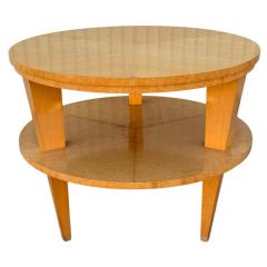 Swedish Modern Art Deco Round Two Tier Side Table - 4349347