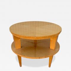 Swedish Modern Art Deco Round Two Tier Side Table - 4351908