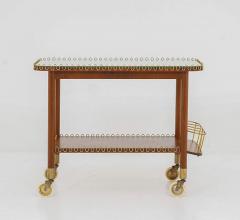 Swedish Modern Bar Cart in Mahogany and Brass - 3113762