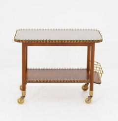 Swedish Modern Bar Cart in Mahogany and Brass - 3113787