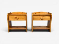 Swedish Modern Bedside Tables Knotty Pine Sweden 1960s - 4617572