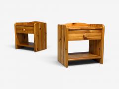 Swedish Modern Bedside Tables Knotty Pine Sweden 1960s - 4617574