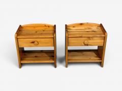 Swedish Modern Bedside Tables Knotty Pine Sweden 1960s - 4617578