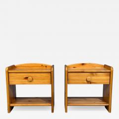 Swedish Modern Bedside Tables Knotty Pine Sweden 1960s - 4618770