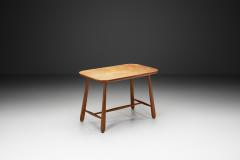 Swedish Modern Birch Side Table with Turned Legs Sweden ca 1940s - 4386925