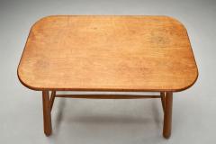 Swedish Modern Birch Side Table with Turned Legs Sweden ca 1940s - 4386930