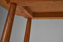 Swedish Modern Birch Side Table with Turned Legs Sweden ca 1940s - 4386935