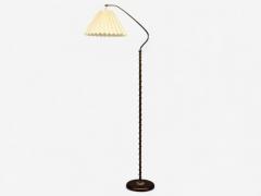 Swedish Modern Brass Fabric Floor Lamp Sweden 1950s - 4373718
