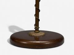 Swedish Modern Brass Fabric Floor Lamp Sweden 1950s - 4373725