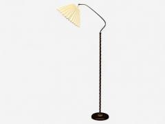 Swedish Modern Brass Fabric Floor Lamp Sweden 1950s - 4373727