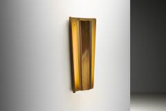 Swedish Modern Brass Wall Lamp with a White Lacquered Finish Sweden ca 1940s - 4293759