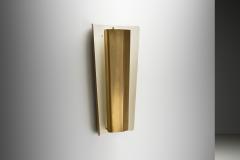 Swedish Modern Brass Wall Lamp with a White Lacquered Finish Sweden ca 1940s - 4293760