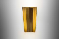 Swedish Modern Brass Wall Lamp with a White Lacquered Finish Sweden ca 1940s - 4293761