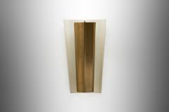 Swedish Modern Brass Wall Lamp with a White Lacquered Finish Sweden ca 1940s - 4293762