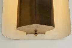 Swedish Modern Brass Wall Lamp with a White Lacquered Finish Sweden ca 1940s - 4293769