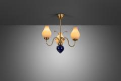 Swedish Modern Ceiling Lamp with Floral Details Sweden ca 1950s - 3245678